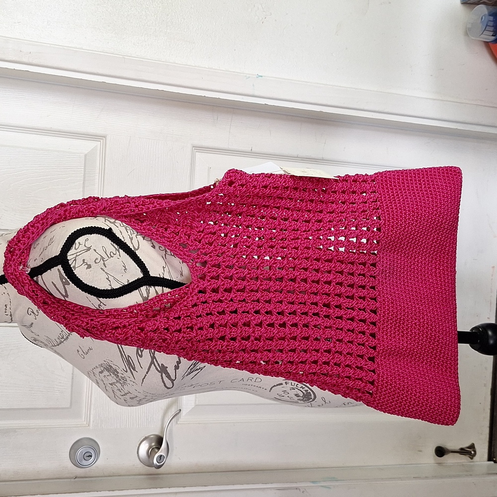 SOL and Mer Pink Crochet Bag NWT
